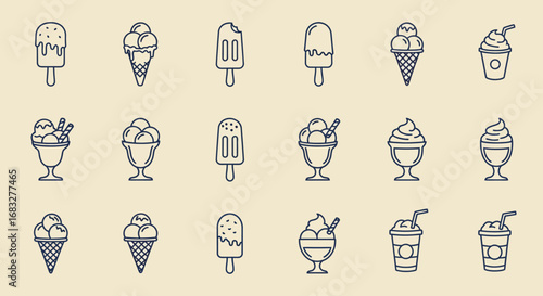 a collection of ice creams and frozen desserts  