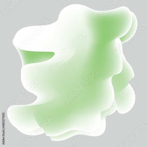 Abstract Organic Shape with Green and White Gradient on Gray Background vector illustration