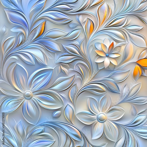 Subtle Transparent Floral Patterns in Soft Tones