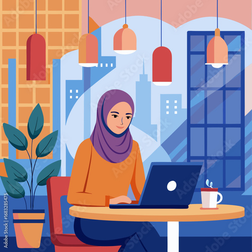 woman working in her laptop