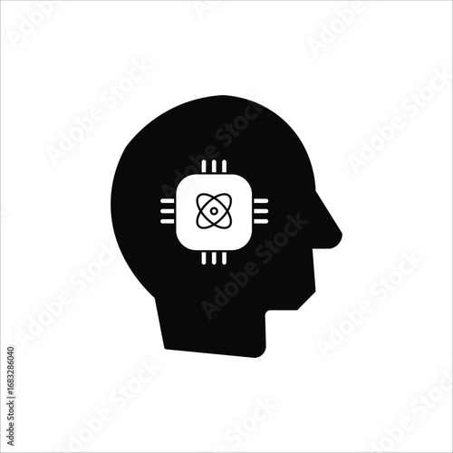 intellect icons. simple vector solid