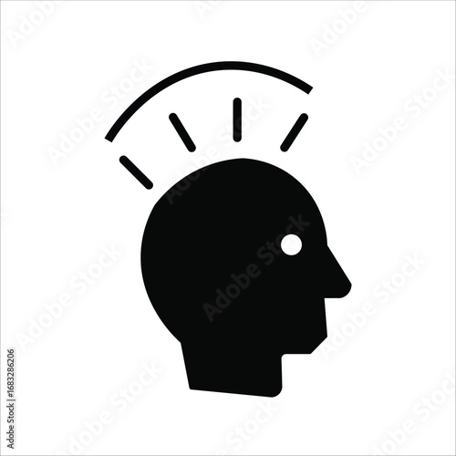 conciousness icons. simple vector solid
