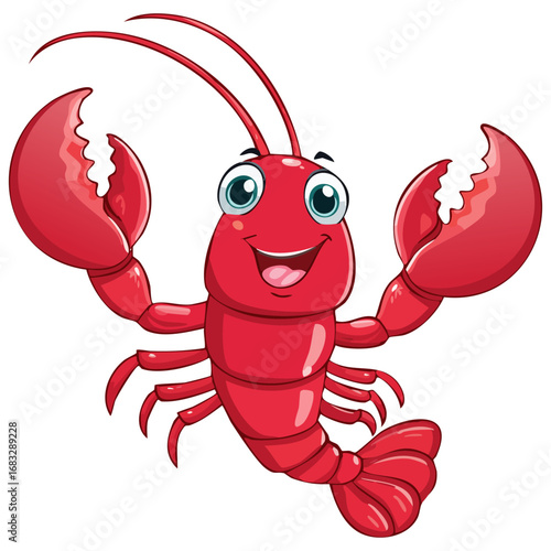 Cute cartoon lobster clipart illustration