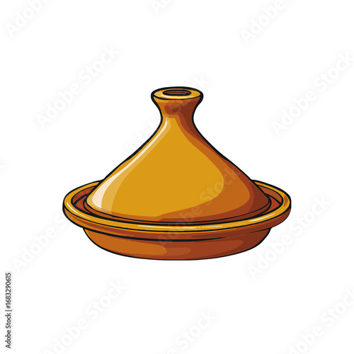 A traditional moroccan tagine pot isolated on transparent background
