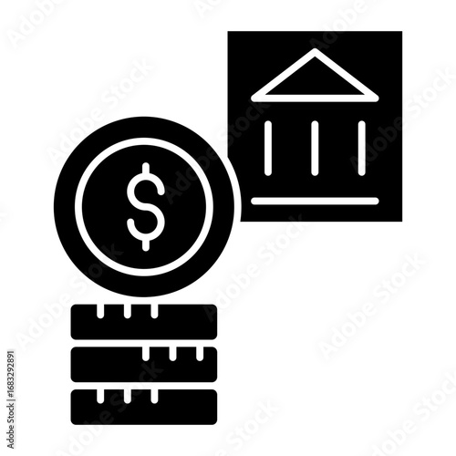 dollar stuck icon glyph