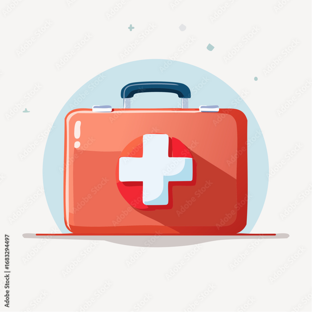 Obraz premium Red First Aid Kit Illustration