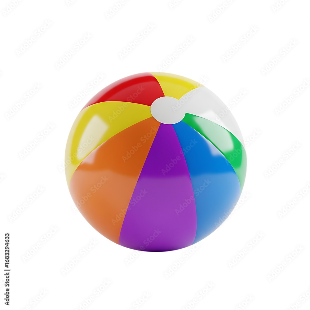 Obraz premium Colorful beach ball isolated on transparent background