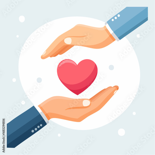 Business Hands Protecting Heart