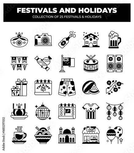 Collection of 25 Festivals and Holidays. A Celebration of Culture and Traditions