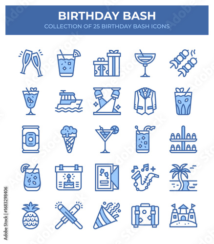 Birthday Bash. Collection of 25 Birthday Party Icons