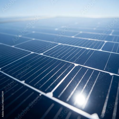 Abstract Beauty of Clean Energy: A Close-Up View of Solar Panels Illuminates the Promise of Sustainable Power Generation, Reflecting the Future with Modern Technology and Environmental. Generative AI.