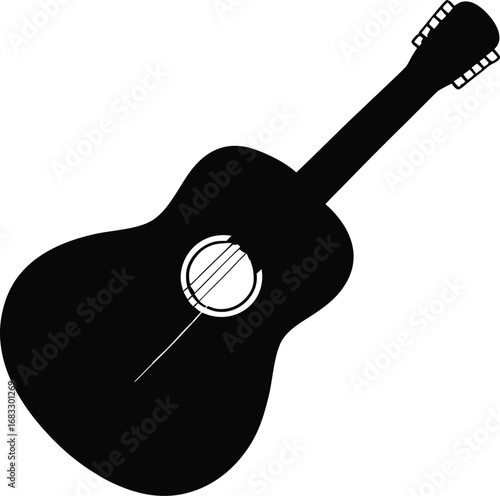 acoustic guitar isolated on white
