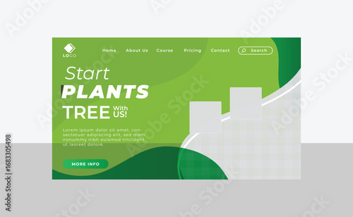 tree plant landing page template design banner for your business website 