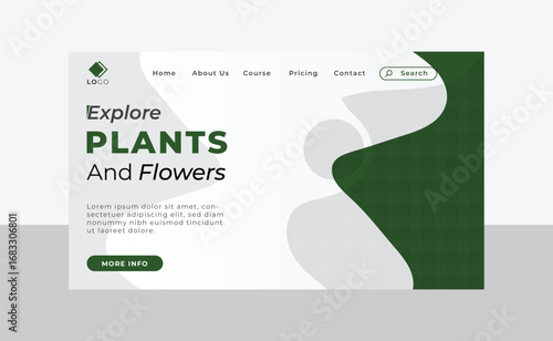 tree plant landing page template design banner for your business website 