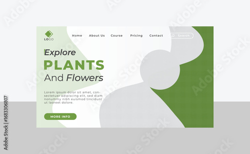 tree plant landing page template design banner for your business website 