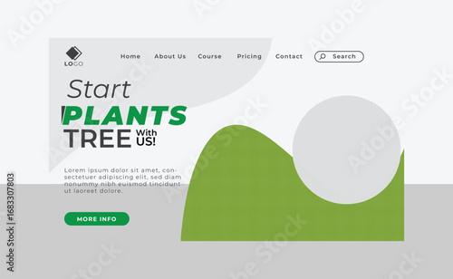 tree plant landing page template design banner for your business website 