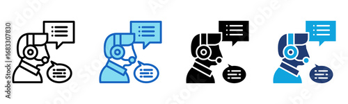 Telemarketer icon Multi Style Vector Illustration