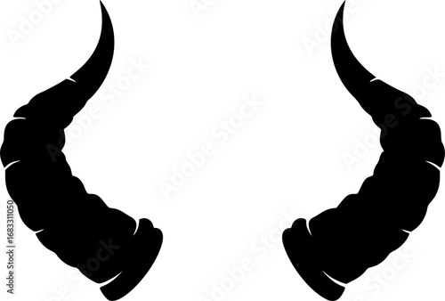 Set of devil horns silhouette vector art
