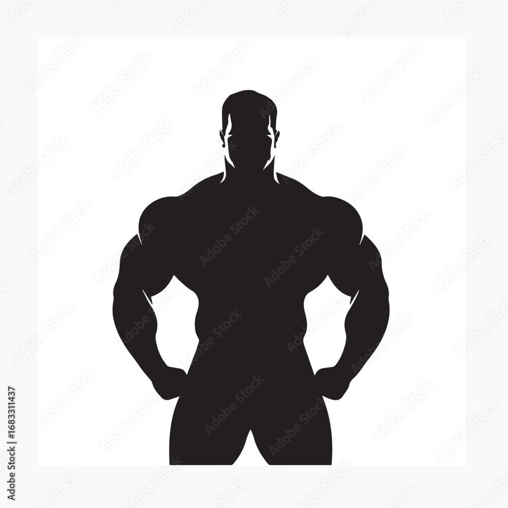 Fototapeta premium silhouette of a bodybuilder