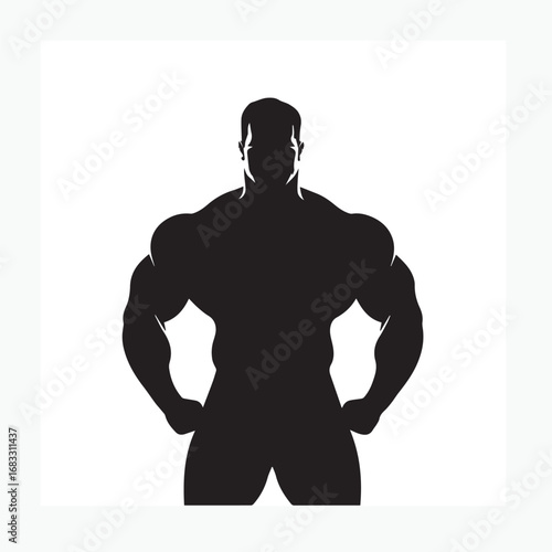 silhouette of a bodybuilder