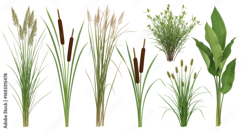 Obraz premium Isolated Reed Plants