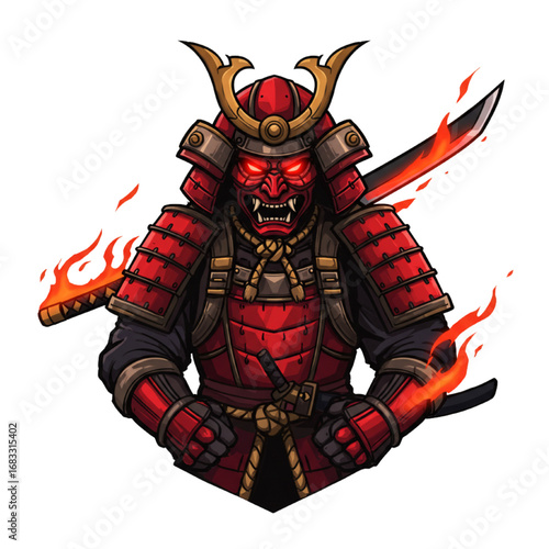 Demonic Samurai Warrior Mascot Logo Vector for Esports and Gaming Branding