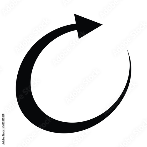 Oval circle rotate arrow icon. Ellipse orbit line arrow symbol. Oval circumference sign. Vector illustration isolated on white background.