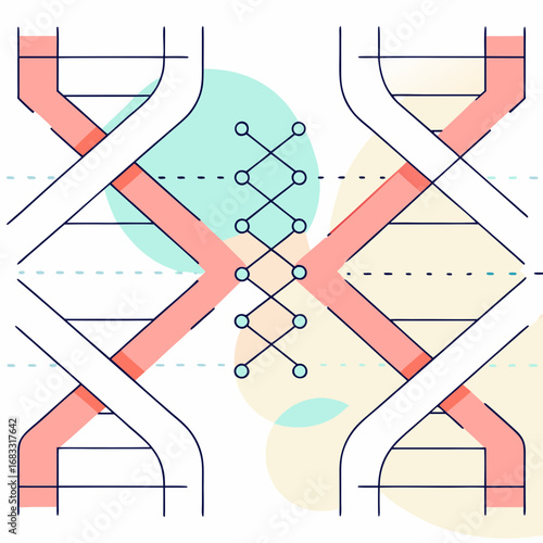DNA structure illustration highlighting molecular features