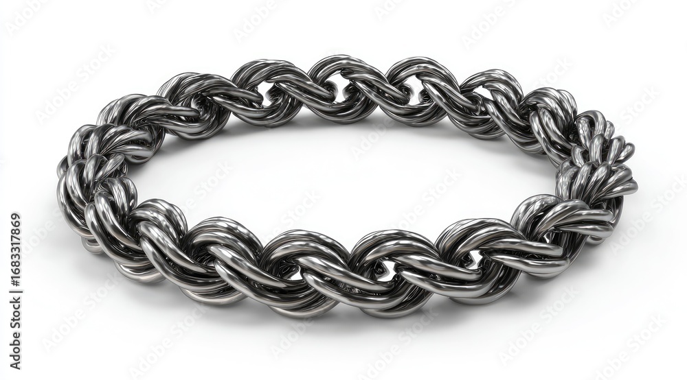 Naklejka premium Circular braided metal bracelet