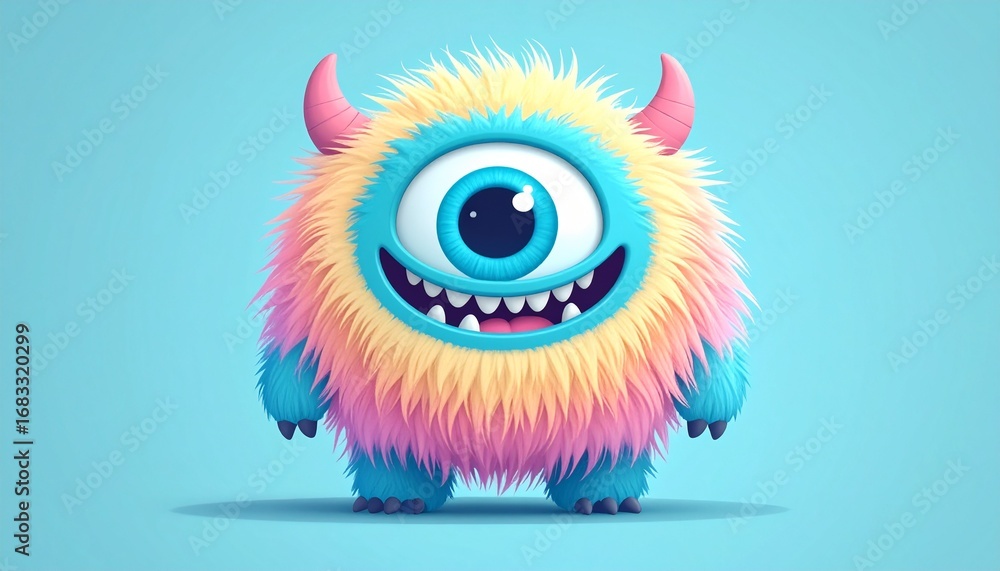 Fototapeta premium Fluffy One-Eyed Grinner