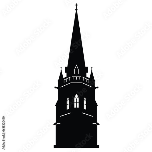 Gothic church spire silhouette tower architecture