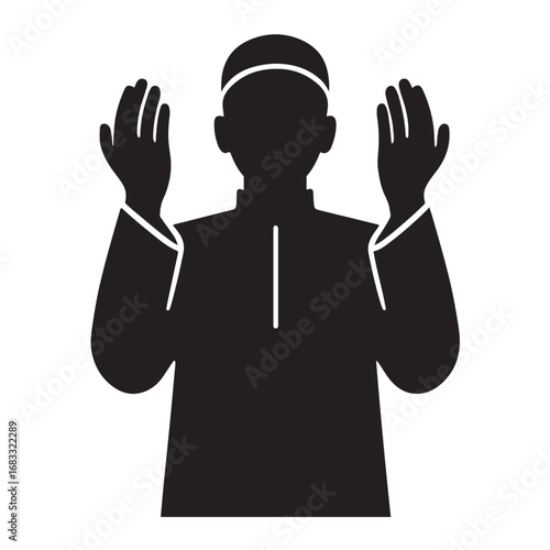 Person praying silhouette for spiritual or religious themes