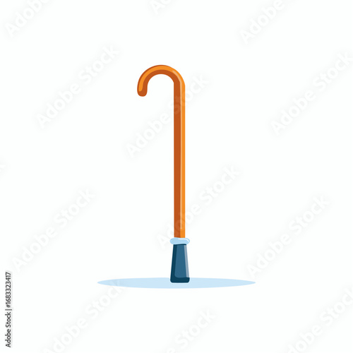Simple Pixel Art Walking Cane Illustration