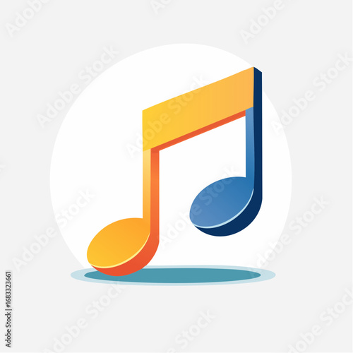 Colorful 3d Isometric Music Note