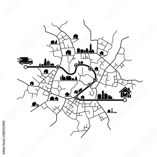 vector illustration of a busy city