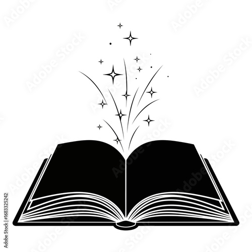 open book with lights