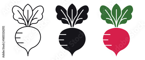 Radish icon set , vector illustration .