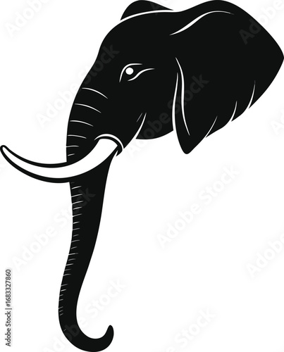 Silhouette elephant cartoon illustration