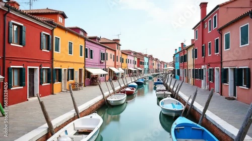 Wallpaper Mural Peaceful and picturesque view of Burano island with colored houses and canal Torontodigital.ca