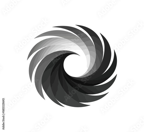 Abstract grayscale swirl design