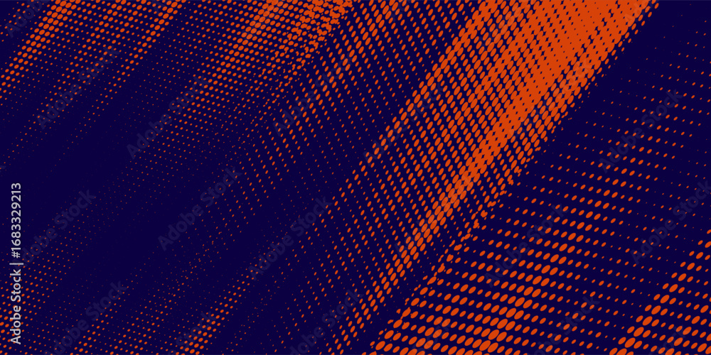 Fototapeta premium Background speed lines style orange color halftone banner design template. Vector perfect art