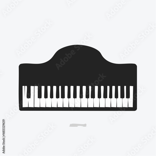 Piano keyboard silhouette. This image shows a piano keyboard silhouette, also known as a keyboard clipart or piano keys vector. Vector clipart illustration design.