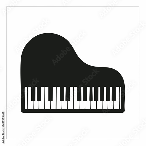 Piano keyboard silhouette. This image shows a piano keyboard silhouette, also known as a keyboard clipart or piano keys vector. Vector clipart illustration design.