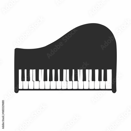 Piano keyboard silhouette. This image shows a piano keyboard silhouette, also known as a keyboard clipart or piano keys vector. Vector clipart illustration design.