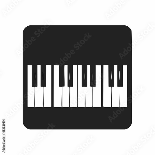 Piano keyboard silhouette. This image shows a piano keyboard silhouette, also known as a keyboard clipart or piano keys vector. Vector clipart illustration design.