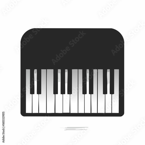 Piano keyboard silhouette. This image shows a piano keyboard silhouette, also known as a keyboard clipart or piano keys vector. Vector clipart illustration design.