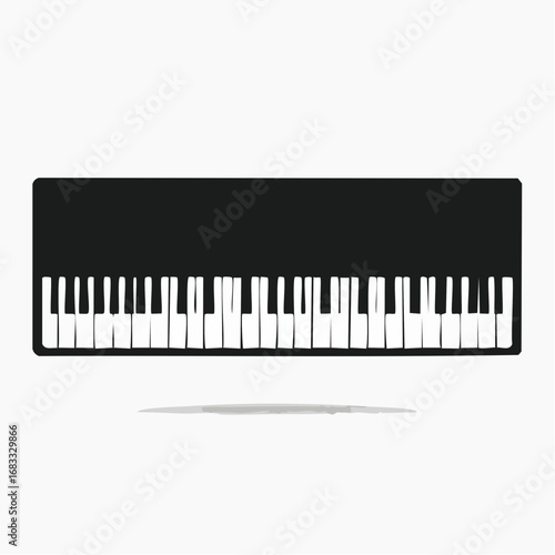 Piano keyboard silhouette. This image shows a piano keyboard silhouette, also known as a keyboard clipart or piano keys vector. Vector clipart illustration design.