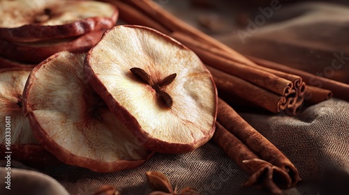 Dried Apple Slices, Cinnamon Sticks & Star Anise: Autumnal Food Photography