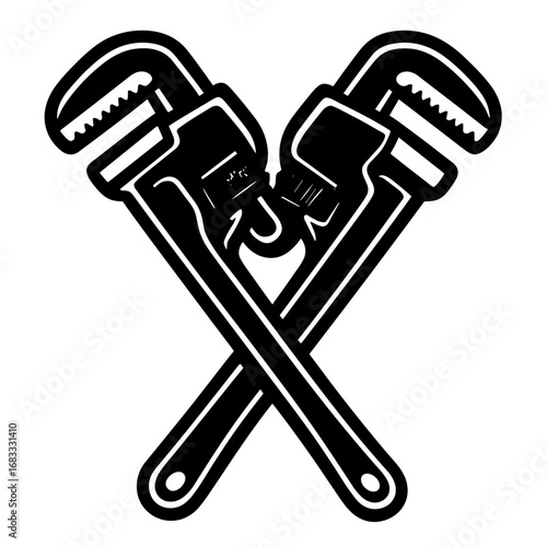 Crossed wrench tools vector illustration for mechanic and repair themes
