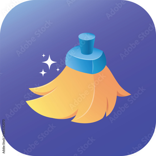 Digital cleaning brush vector for interface design. Cleaning brushes for modern app UI.